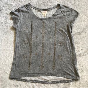 Gray embellished tee